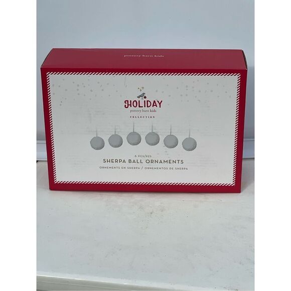 Pottery Barn Kids Shatterproof Sherpa Ornaments, Set of 6 - Picture 3 of 5